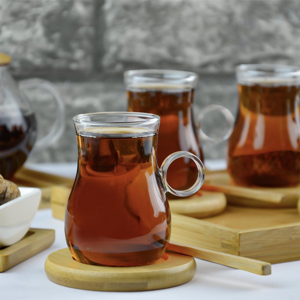 Bambu Kaşıklı Çay Seti 19 Parça Yuvarlak Kulplu Bambu Kaşıklı Çay Seti 19 Parça Yuvarlak Kulplu