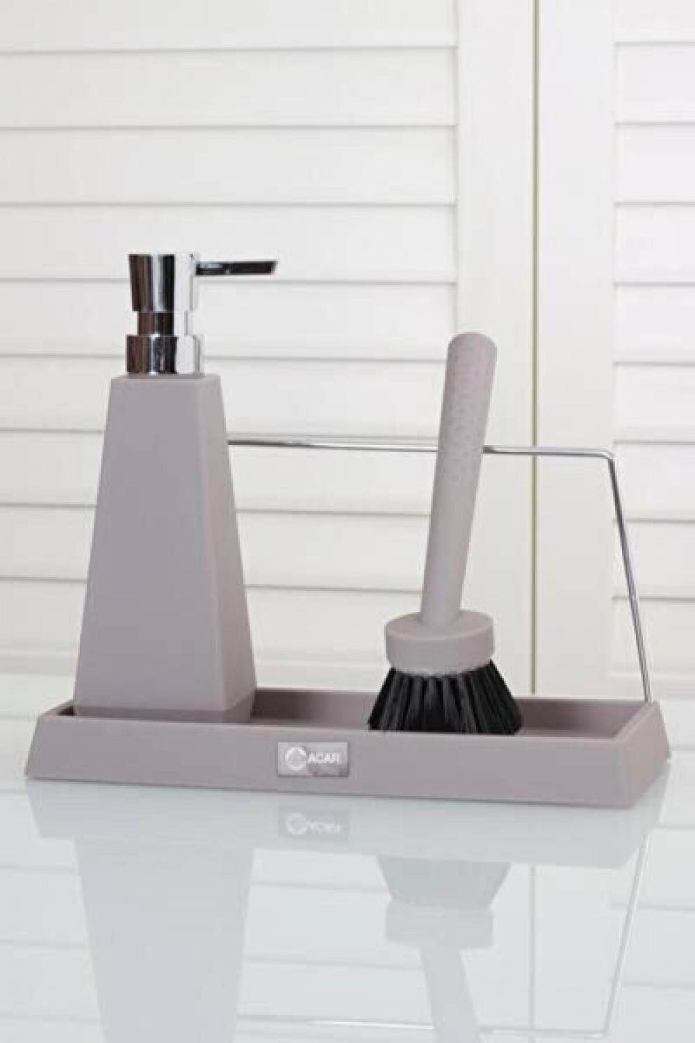 Acar 2`Li Akrilik Stand Fırçalı Dikdörtgen Sıvı Sabunluk AKR-11276/2 Acar 2`Li Akrilik Stand Fırçalı Dikdörtgen Sıvı Sabunluk AKR-11276/2