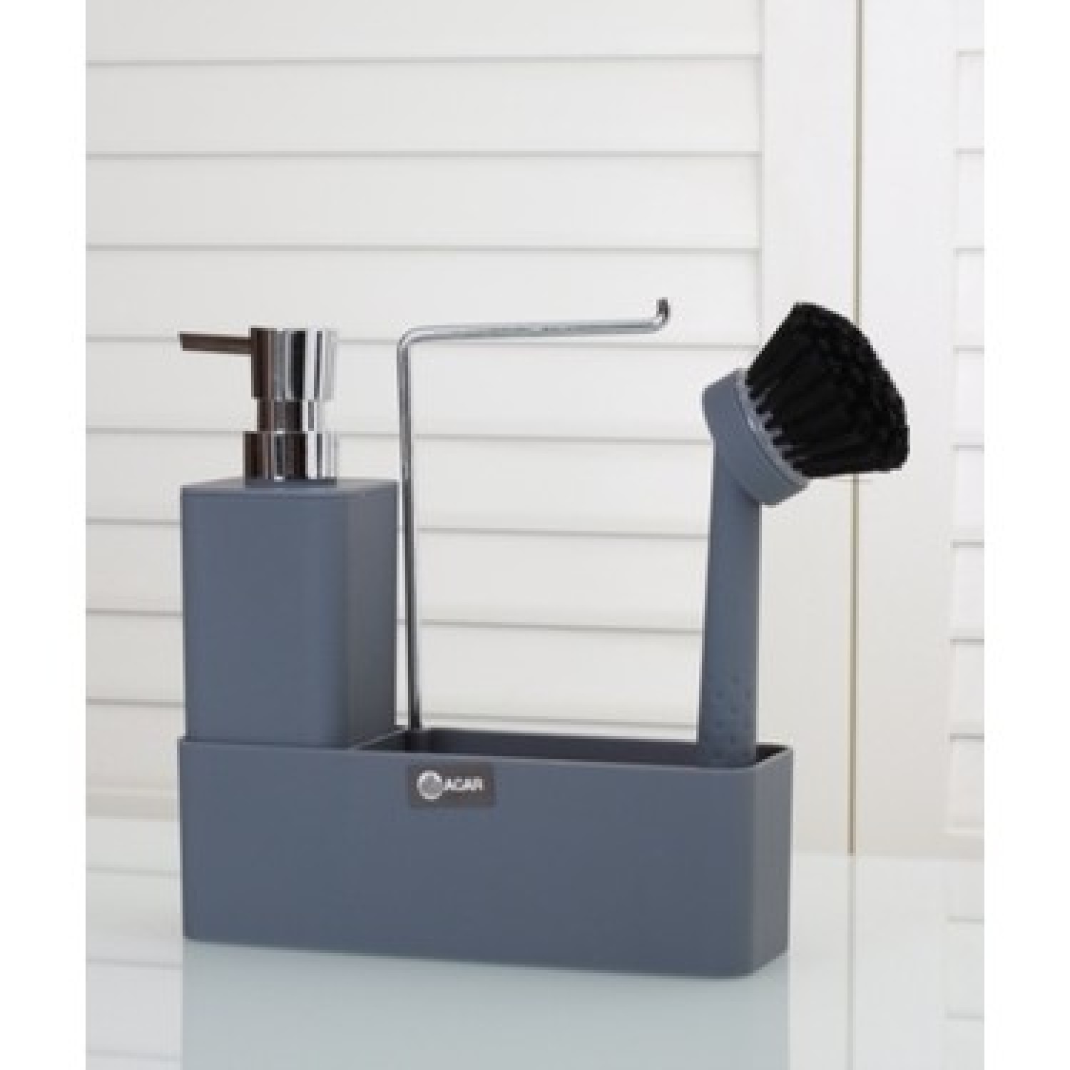 Acar 2`Li Akrilik Stand Fırçalı Kare Sıvı Sabunluk AKR-11279/3 Acar 2`Li Akrilik Stand Fırçalı Kare Sıvı Sabunluk AKR-11279/3