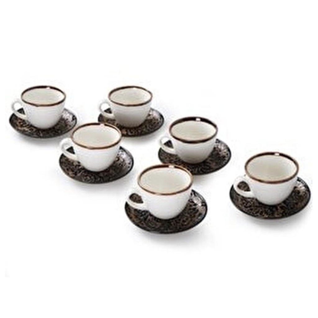 Porselen Çay Seti Kahverengi